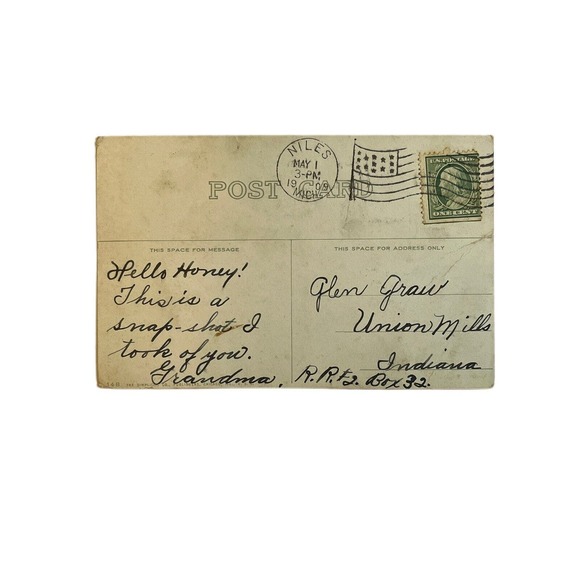 Antique 1909 Ephemera Postcard Humorous Funny Message Naughty Boy Printed Litho - Picture 3 of 6